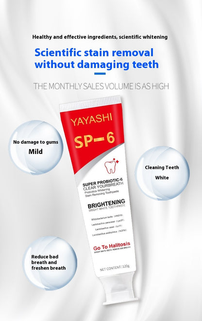 Probiotics Whitening Stain Removing Toothpaste  Breath Improve Yellow Teeth