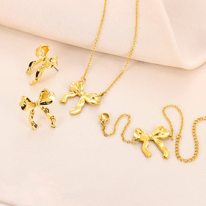 Korean Style 18K Stainless Steel Bow Jewelry