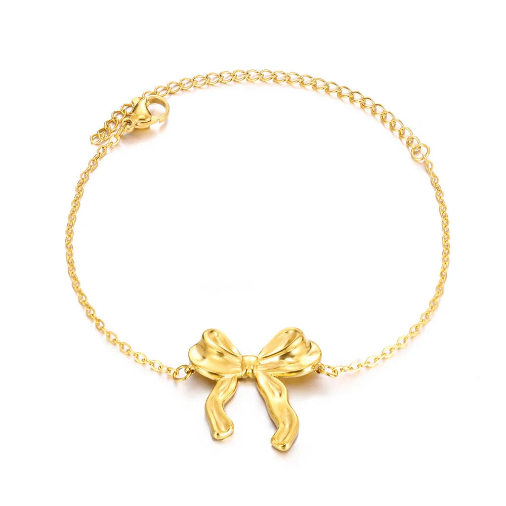 Korean Style 18K Stainless Steel Bow Jewelry